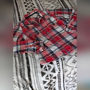 Mossimo Supply Co. Red and Navy Plaid Shirt